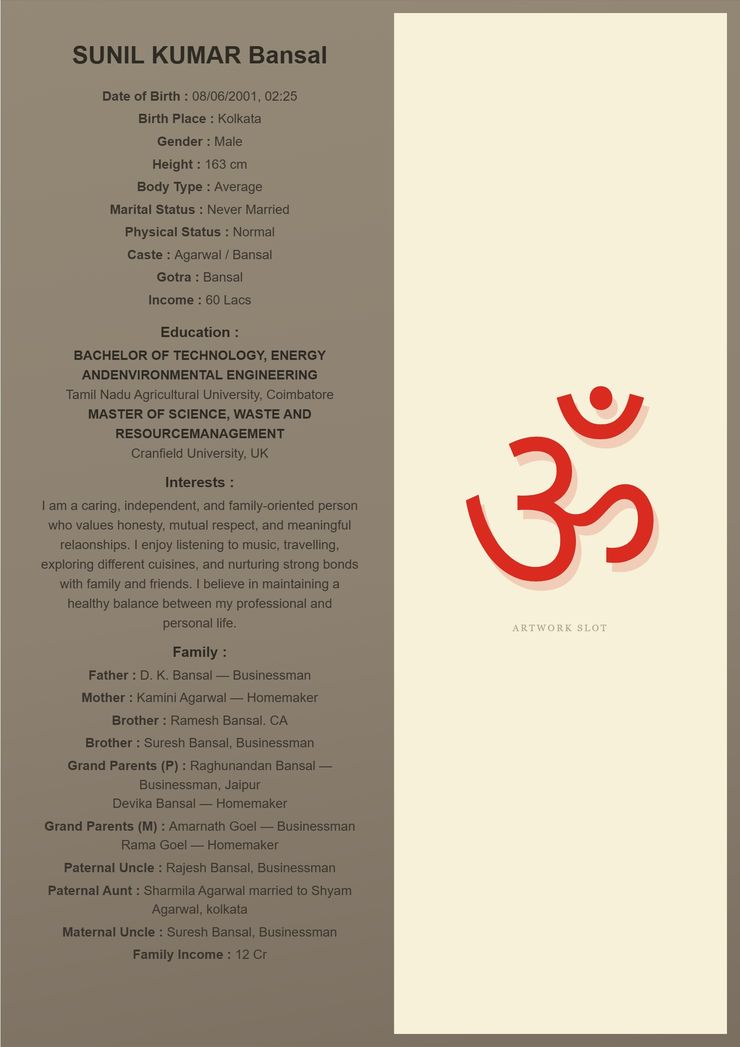Scarlet Ganesha marriage biodata template — view free sample PDF